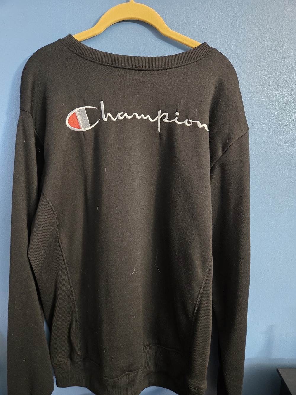 Champion Script Logo Crewneck Sweatshirt Black